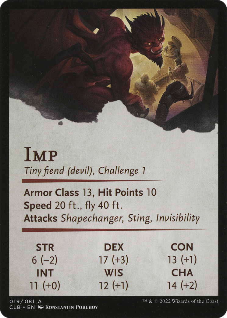 Nefarious Imp // Nefarious Imp (ACLB-019) (Borderless) [Battle for Baldur's Gate Art Series]