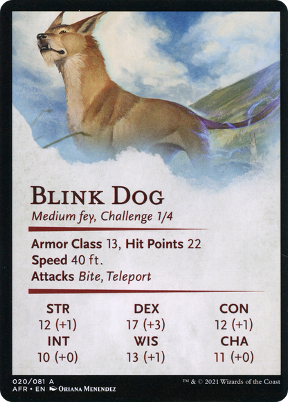Blink Dog // Blink Dog (AAFR-020) (Borderless) [Adventures in the Forgotten Realms Art Series] Foil