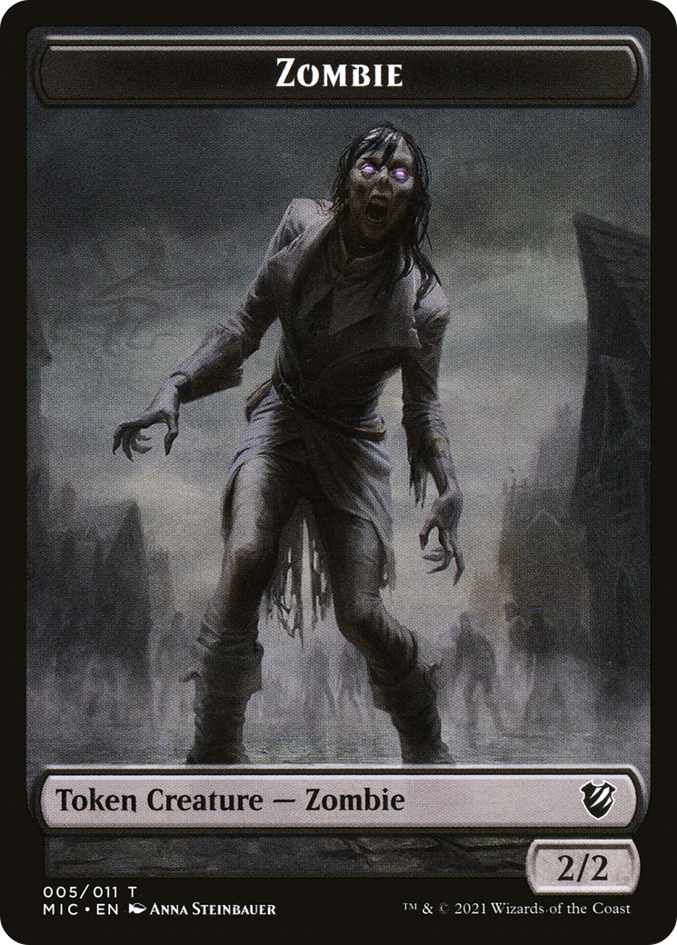 Zombie (TMIC-005) [Midnight Hunt Commander Tokens]