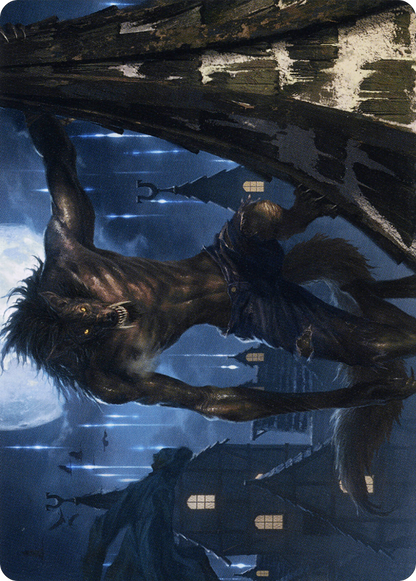 Stalking Predator // Stalking Predator (AMID-040) (Borderless) [Midnight Hunt Art Series] Foil
