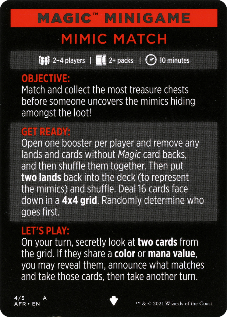 Mimic Match // Mimic Match (cont'd) (MAFR-004) [Adventures in the Forgotten Realms Minigames] Foil