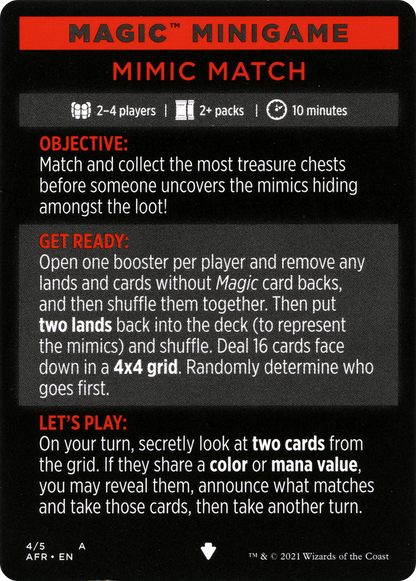 Mimic Match // Mimic Match (cont'd) (MAFR-004) [Adventures in the Forgotten Realms Minigames] Foil