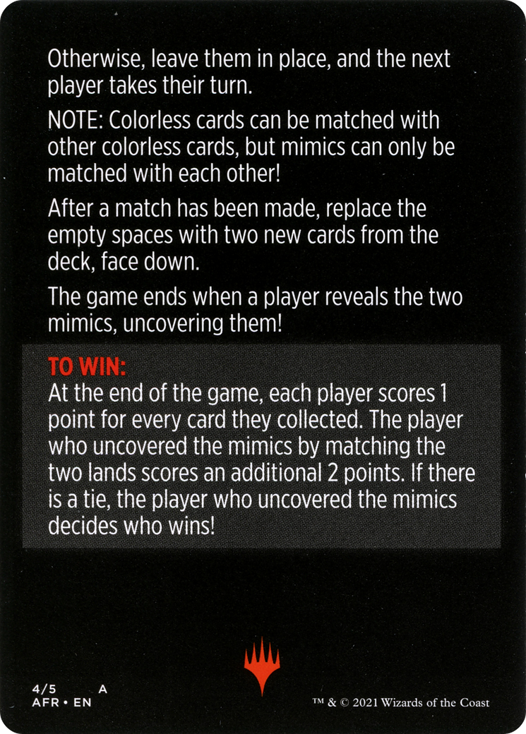 Mimic Match // Mimic Match (cont'd) (MAFR-004) [Adventures in the Forgotten Realms Minigames]