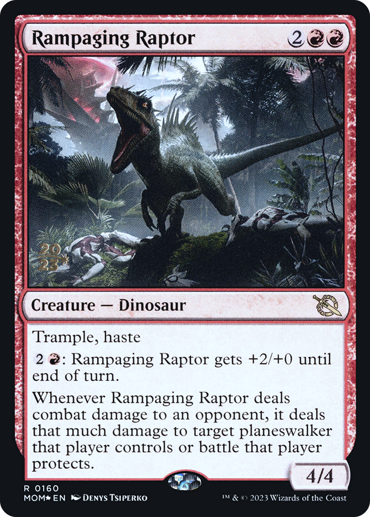 Rampaging Raptor (PRE-160) [March of the Machine Promos] Foil