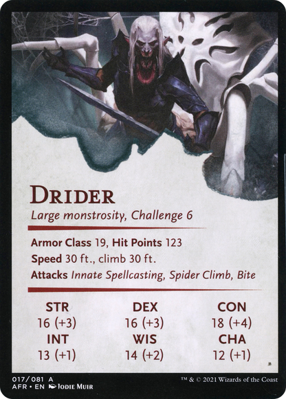 Drider // Drider (AAFR-017) (Borderless) [Adventures in the Forgotten Realms Art Series]