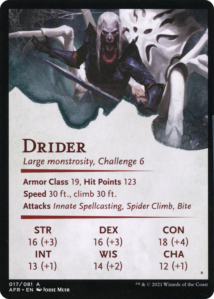 Drider // Drider (AAFR-017) (Borderless) [Adventures in the Forgotten Realms Art Series] Foil