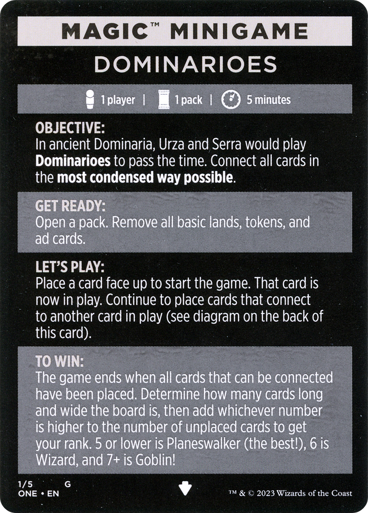 Dominarioes // Dominarioes (cont'd) (MONE-001) [Phyrexia: All Will Be One Minigames] Foil