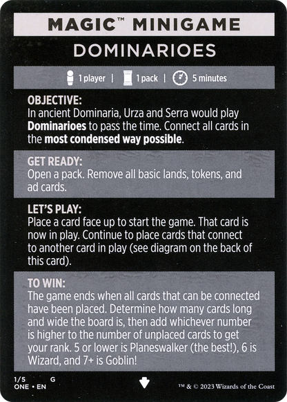 Dominarioes // Dominarioes (cont'd) (MONE-001) [Phyrexia: All Will Be One Minigames] Foil