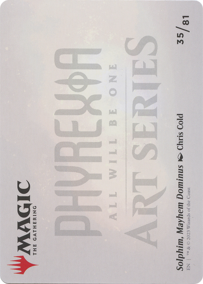 Solphim, Mayhem Dominus // Solphim, Mayhem Dominus (AONE-035) (Borderless) [Phyrexia: All Will Be One Art Series] Foil