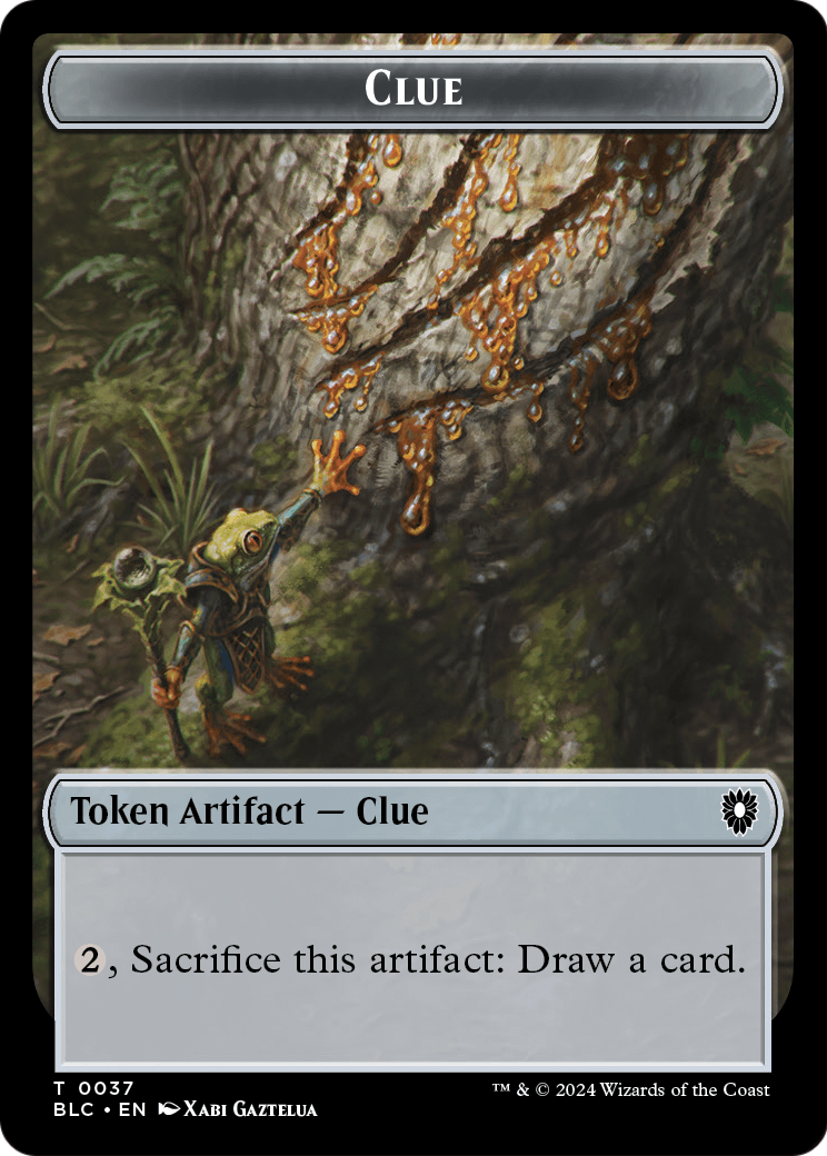 Clue (TBLC-037) [Bloomburrow Commander Tokens] Foil