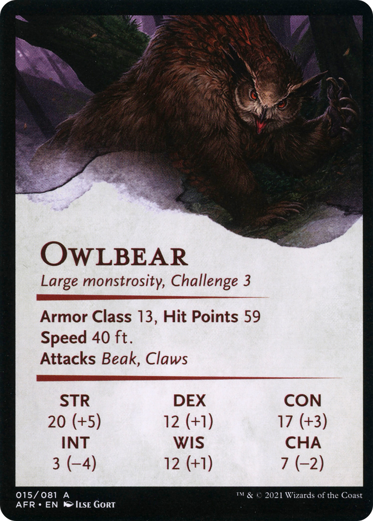 Owlbear // Owlbear (AAFR-015) (Borderless) [Adventures in the Forgotten Realms Art Series]