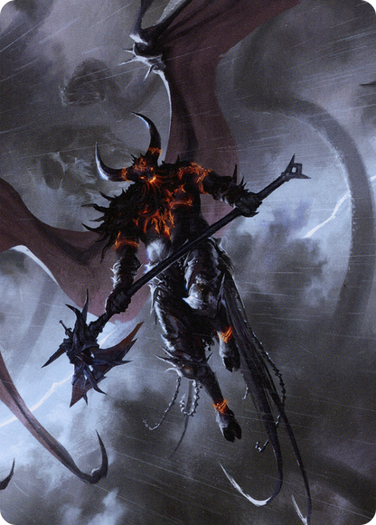 Burning-Rune Demon // Burning-Rune Demon (ASKHM-020) (Borderless) [Art Series: Kaldheim] Foil