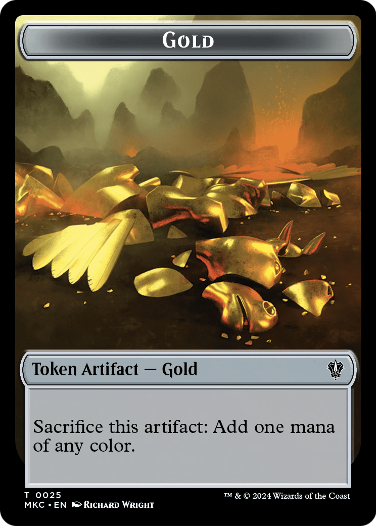 Gold (TMKC-025) [Murders at Karlov Manor Commander Tokens] Foil
