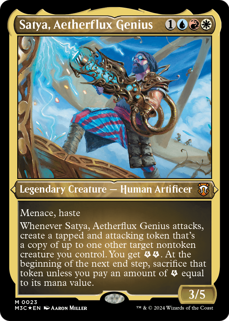 Satya, Aetherflux Genius (M3C-023) [Modern Horizons 3 Commander] Etched Foil