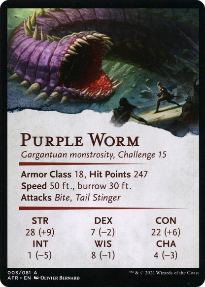 Purple Worm // Purple Worm (AAFR-003) (Borderless) [Adventures in the Forgotten Realms Art Series]