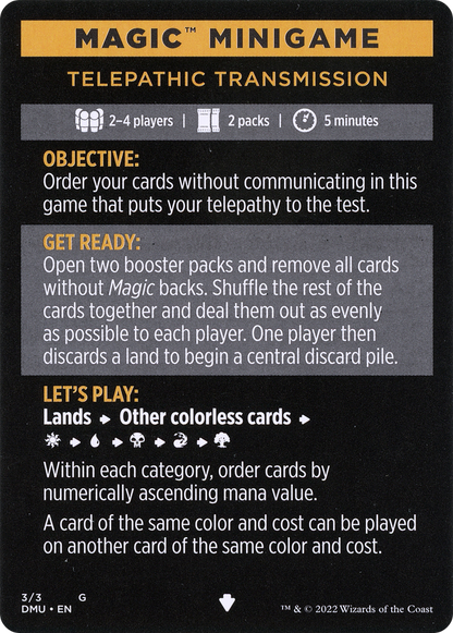 Telepathic Transmission // Telepathic Transmission (cont'd) (MDMU-003) [Dominaria United Minigames]