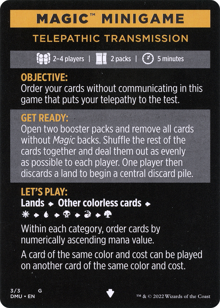 Telepathic Transmission // Telepathic Transmission (cont'd) (MDMU-003) [Dominaria United Minigames] Foil