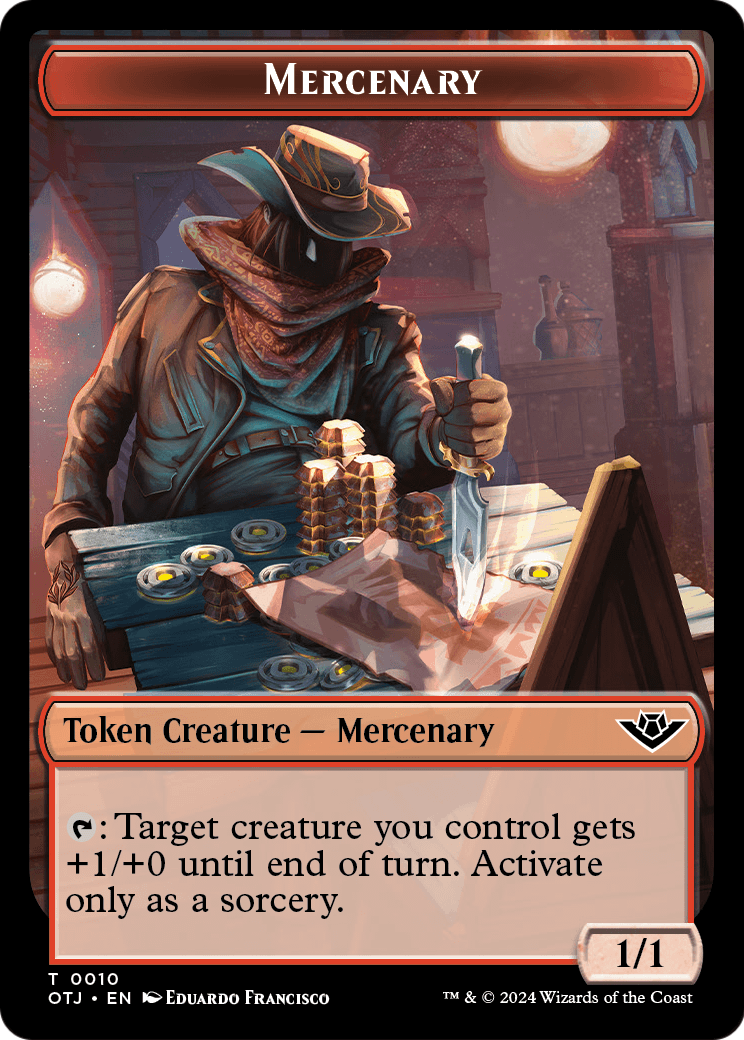 Mercenary (TOTJ-010) [Outlaws of Thunder Junction Tokens] Foil