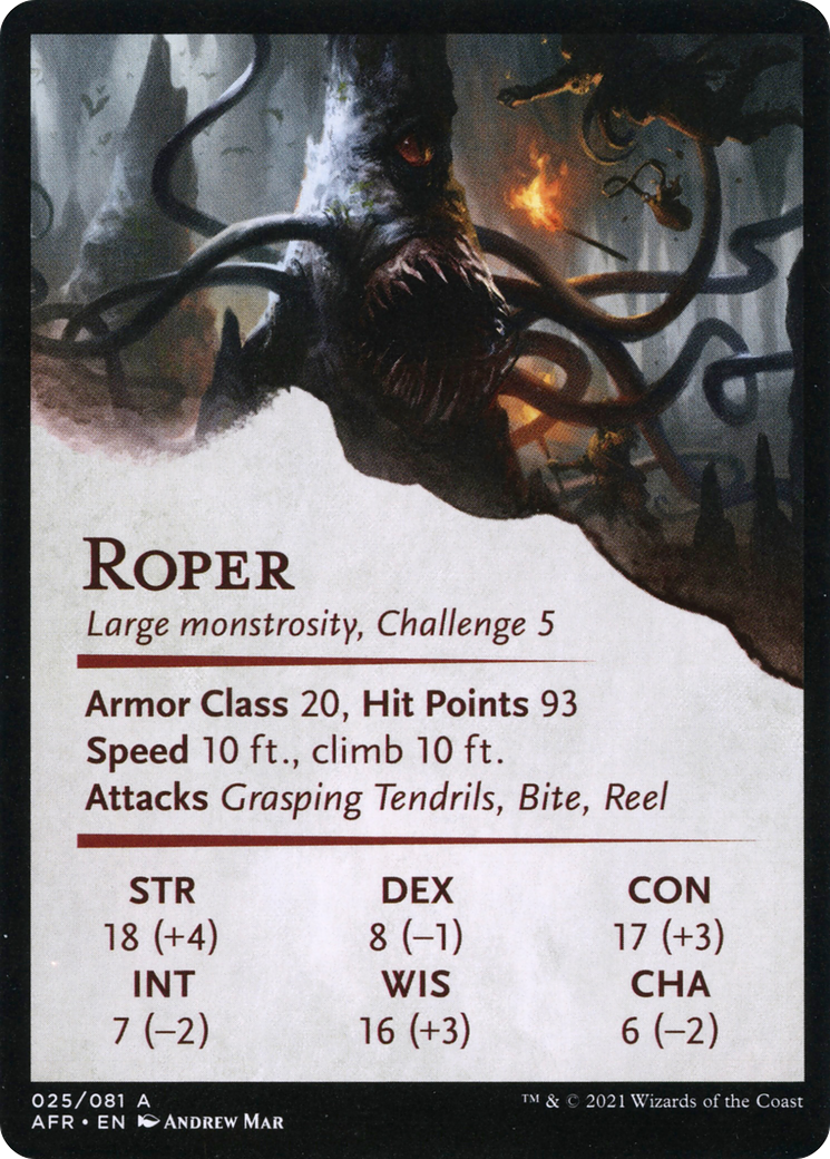 Lurking Roper // Roper (AAFR-025) (Borderless) [Adventures in the Forgotten Realms Art Series]