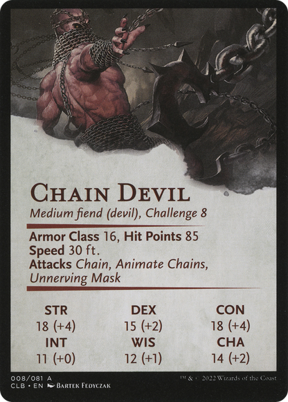 Chain Devil // Chain Devil (ACLB-008) (Borderless) [Battle for Baldur's Gate Art Series] Foil