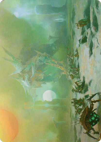 Green Sun's Twilight // Green Sun's Twilight (AONE-039) (Borderless) [Phyrexia: All Will Be One Art Series] Foil