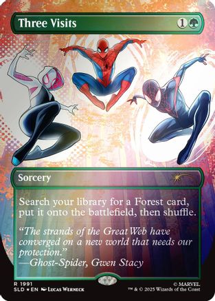 Three Visits (Rainbow Foil) (SLD-1991) [Secret Lair Drop Series] Foil