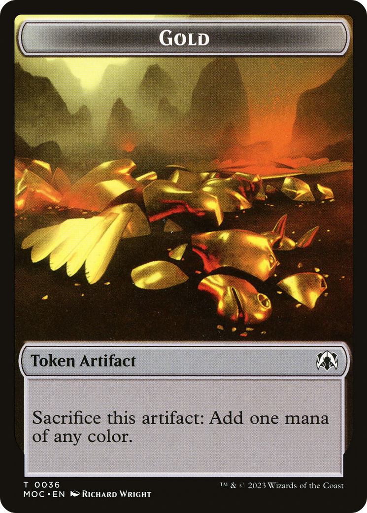 Gold (TMOC-036) [March of the Machine Commander Tokens]