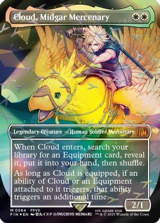 Cloud, Midgar Mercenary (Borderless) (Chocobo Track Foil) (FIN-564) [FINAL FANTASY] Foil
