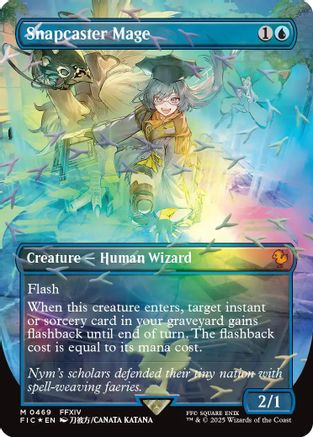 Snapcaster Mage (Borderless) (Chocobo Track Foil) (FIC-469) [Commander: FINAL FANTASY] Foil
