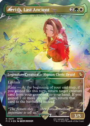 Aerith, Last Ancient (Borderless) (Chocobo Track Foil) (FIC-471) [Commander: FINAL FANTASY] Foil