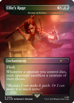 Ellie's Rage - Dictate of Erebos (Rainbow Foil) (SLD-2204) [Secret Lair Drop Series] Foil