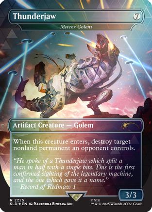 Thunderjaw - Meteor Golem (Rainbow Foil) (SLD-2225) [Secret Lair Drop Series] Foil