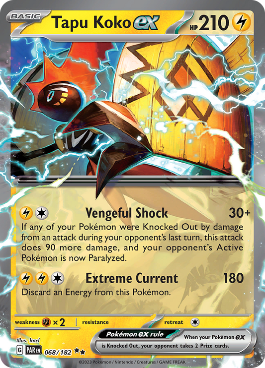 Tapu Koko ex (068/182) [Écarlate et Violet : Faille Paradoxe]