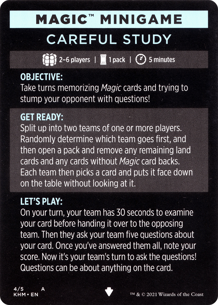 Careful Study (minigame) // Careful Study (cont'd) (MKHM-004) [Kaldheim Minigames]
