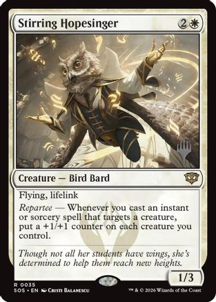 Stirring Hopesinger (PPSOS-035) [Promo Pack: Secrets of Strixhaven] Foil
