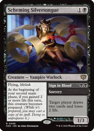 Scheming Silvertongue (PPSOS-099) [Promo Pack: Secrets of Strixhaven] Foil