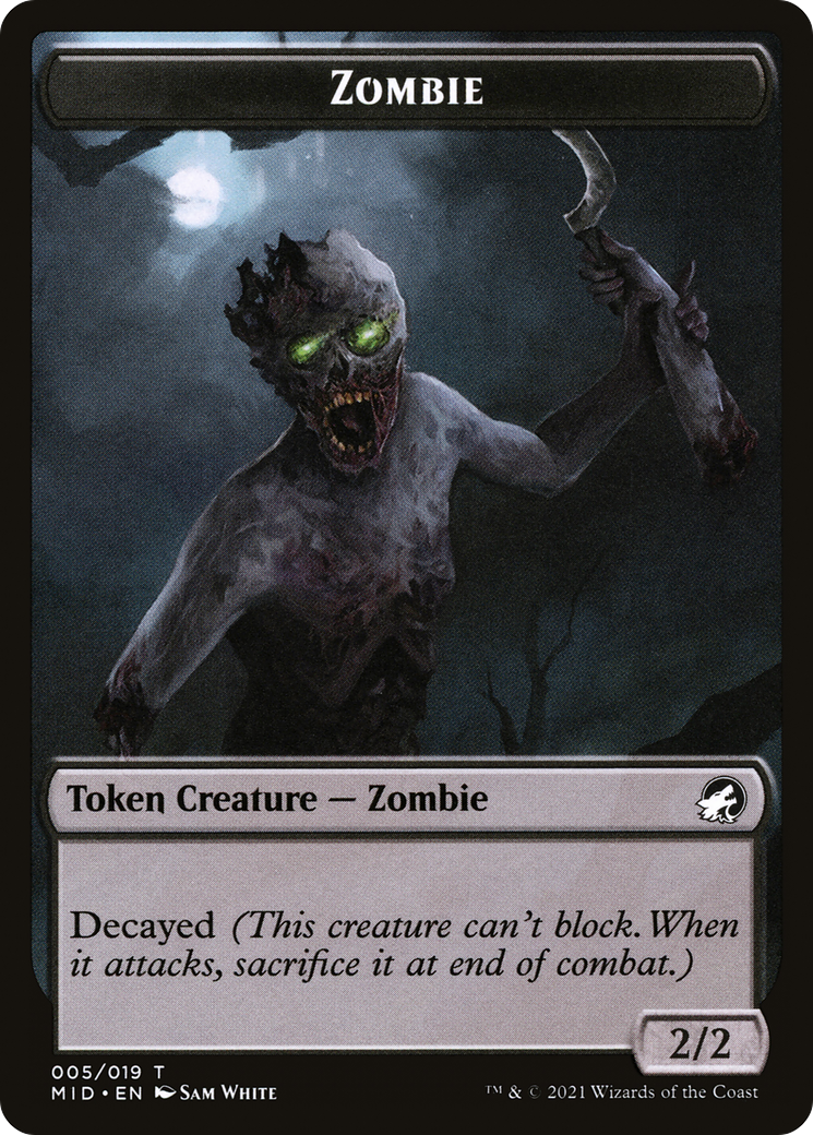 Zombie (TMID-005) [Innistrad: Midnight Hunt Tokens] Foil