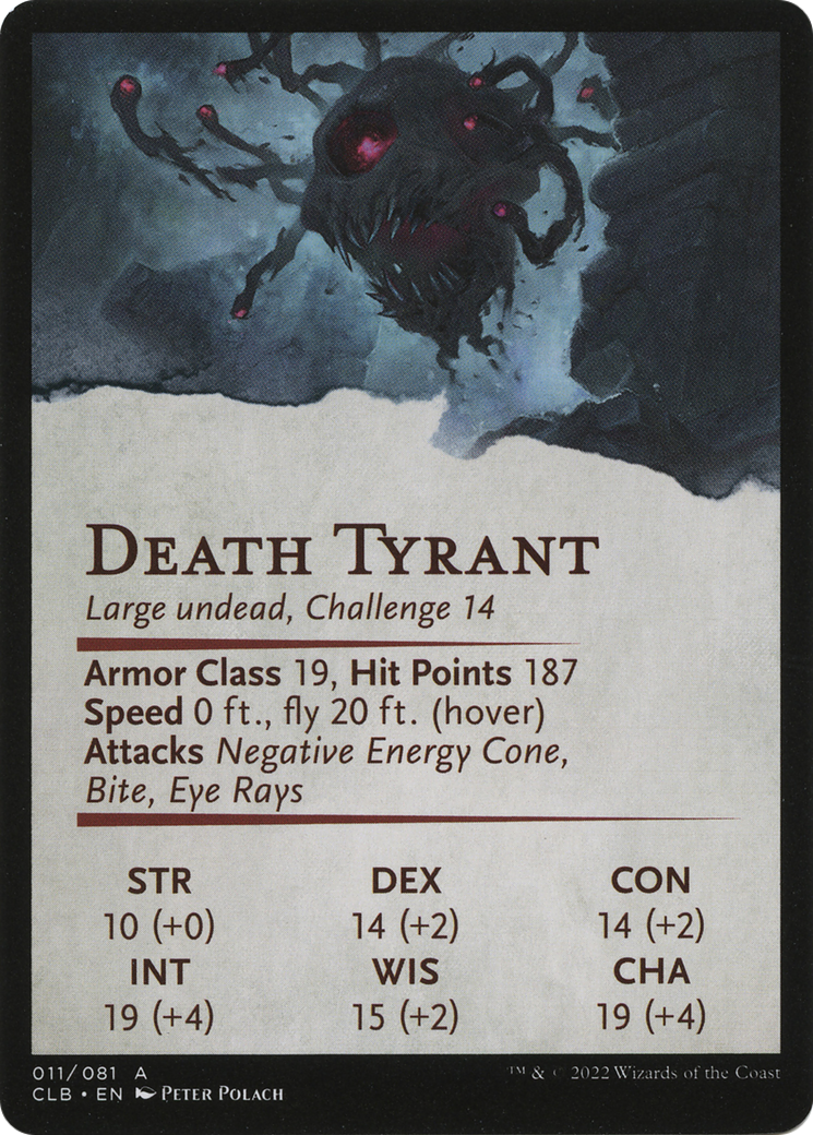 Ghastly Death Tyrant // Ghastly Death Tyrant (ACLB-011) (Borderless) [Battle for Baldur's Gate Art Series] Foil