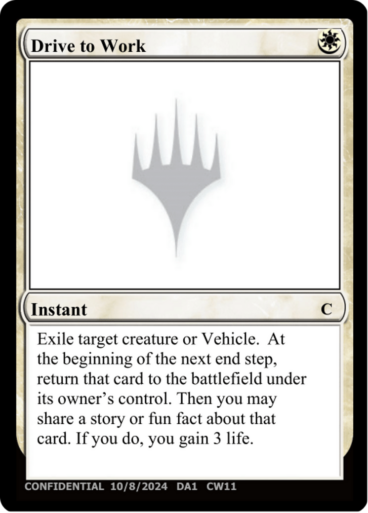 Drive to Work (UNK-CW11) [Unknown Event]