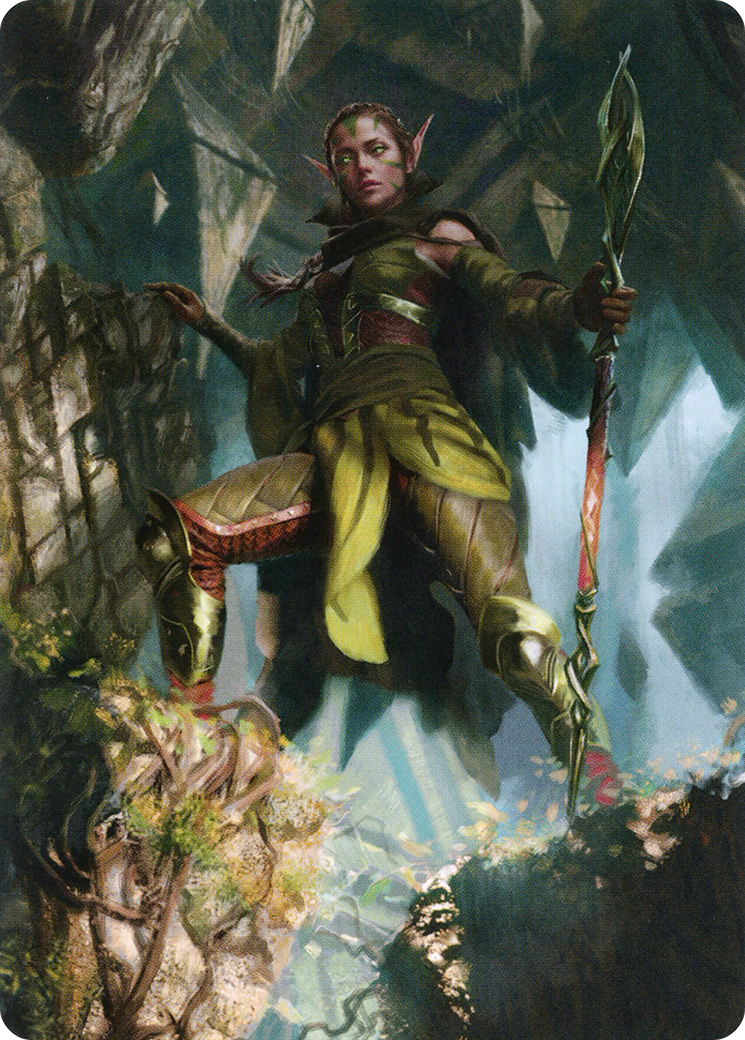 Nissa of Shadowed Boughs // Nissa of Shadowed Boughs (AZNR-005) (Borderless) [Zendikar Rising Art Series]