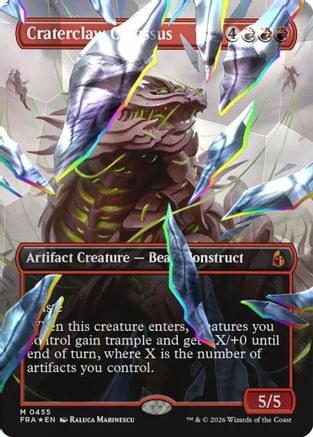 Craterclaw Colossus (Borderless) (Facet Foil) (FRA-455) [Reality Fracture] Foil