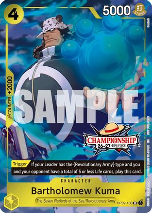 Bartholomew Kuma (CS 26-27 Celebration Pack) (OP09-108) - One Piece Promotion Cards Foil