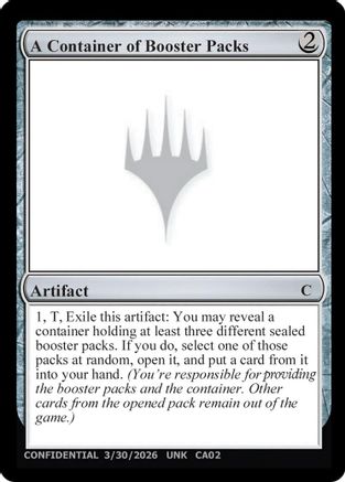 A Container of Booster Packs [Un-Known Event Playtest Cards]
