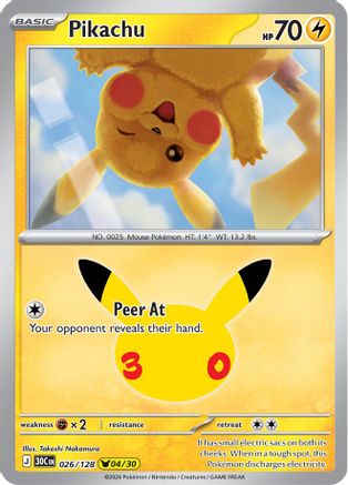 Pikachu (026/128) [ME 30th Celebration] Holofoil - None
