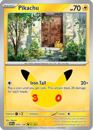Pikachu (039/128) [ME 30th Celebration] Holofoil - None