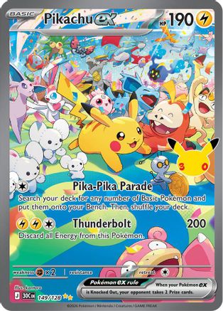 Pikachu ex (149/128) [ME 30th Celebration] Holofoil - Special Illustration Rare