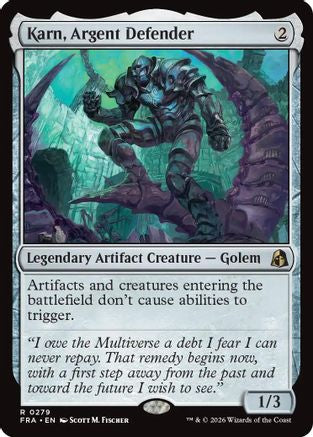 Karn, Argent Defender (FRA-279) [Reality Fracture] Foil