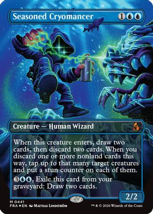 Seasoned Cryomancer (Borderless) (FRA-441) [Reality Fracture] Foil
