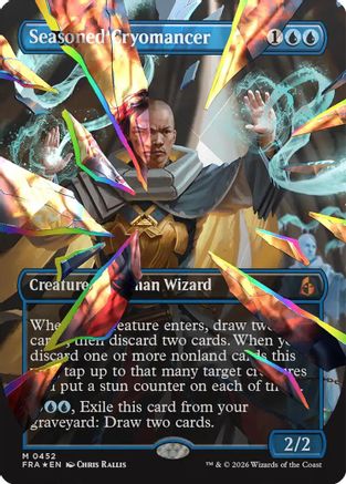Seasoned Cryomancer (Borderless) (Fcet Foil) (FRA-452) [Reality Fracture] Foil