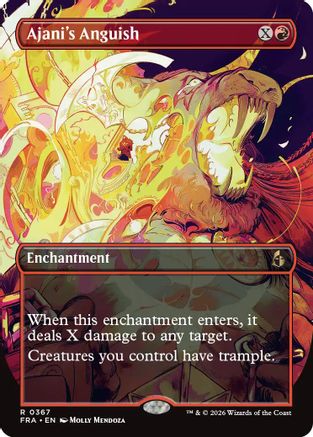 Ajani's Anguish (Borderless) (FRA-367) [Reality Fracture] Foil